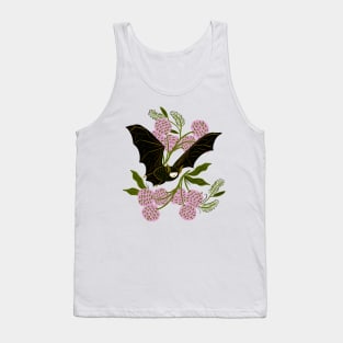 Black Bat with Cotton Flowers Tank Top